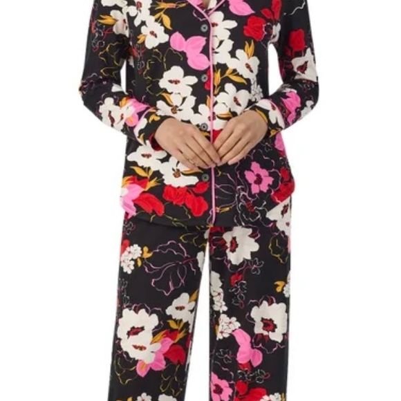 Room Service Floral Shawl Collar Pajama Set - Picture 2 of 5